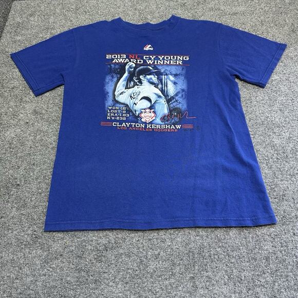 Majestic MLB Clayton Kershaw CY Young Award Winner Youth T-Shirt Sz (Lg) Dodgers - Picture 2 of 9